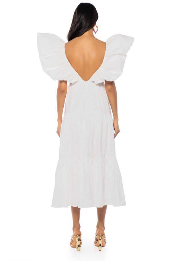 ANGELINA PUFF SLEEVE MAXI DRESS IN WHITE Supply