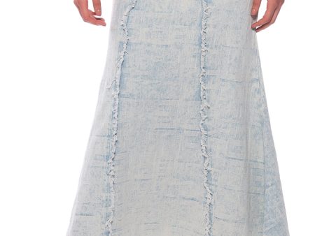 ULTRA BLEACH WASH DENIM MAXI SKIRT Discount