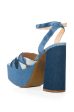 THRILLED CHUNKY PLATFORM SANDAL IN DENIM Online Hot Sale