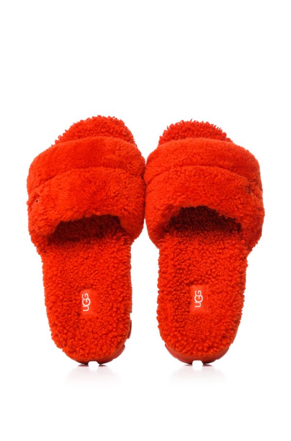 UGG COZETTA FUR SLIPPERS IN RED on Sale