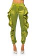 MELANIE RUFFLE DETAILED JOGGER IN LIME Online Sale