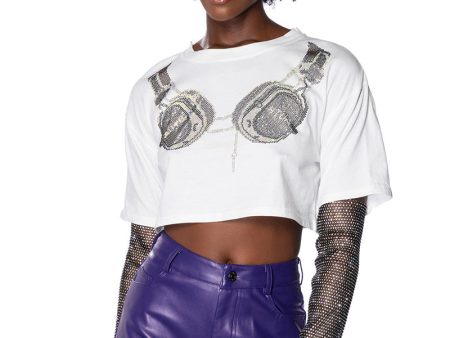 TURN THE BEAT AROUND CROPPED T SHIRT Online Sale