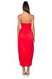 TULIP SKIRT SPAGHETTI STRAP MIDI DRESS IN RED on Sale