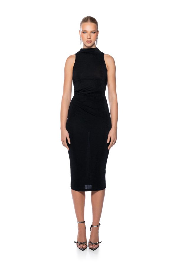 VERONICA SLINKY RUCHED MIDI DRESS For Discount