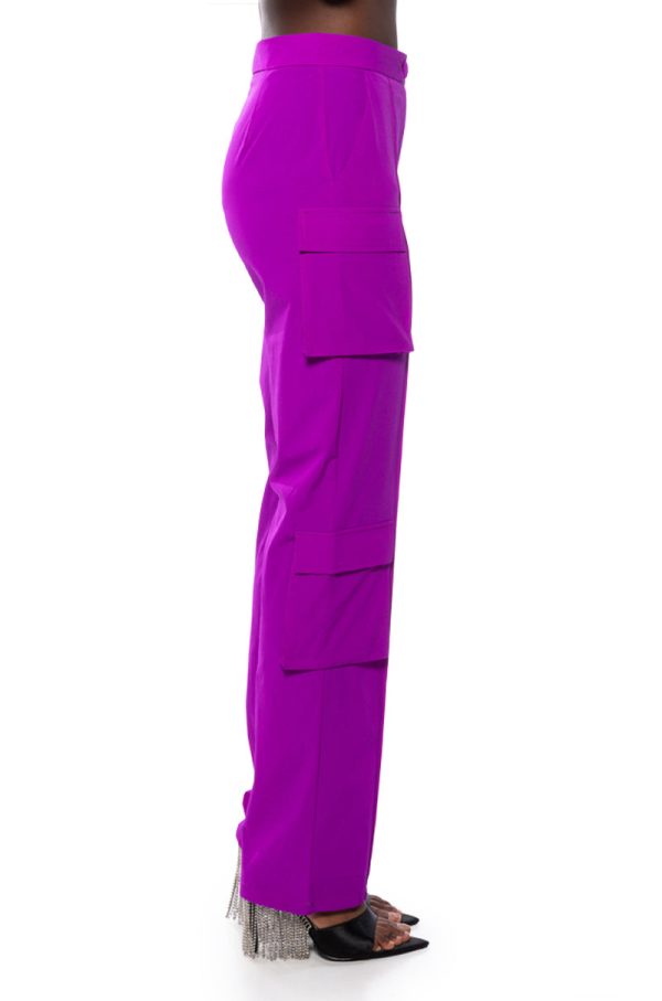 VIOLET HIGH WAIST CARGO PANT For Sale