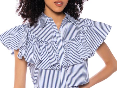 ALICE RUFFLE DETAIL POPLIN SHIRT Online