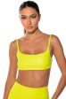 ULTRA LUX FAUX LEATHER BRALETTE IN LIME GREEN Online now