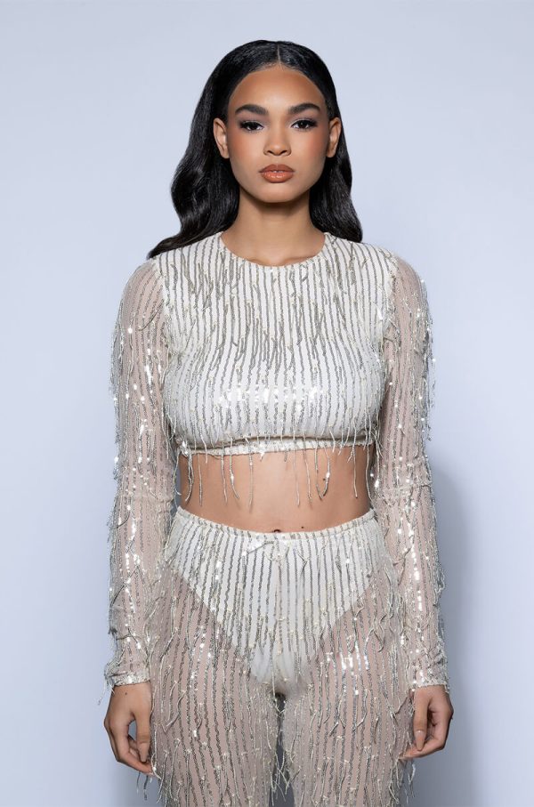 TONIGHT IS THE NIGHT SEQUIN LONG SLEEVE TOP Online