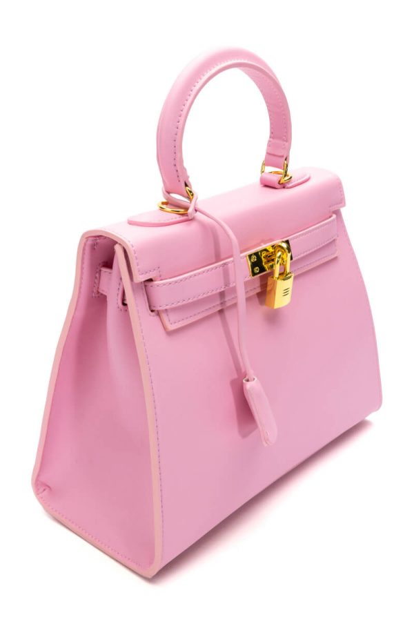 WORK IT PU LEATHER LIGHT PINK BAG Online now