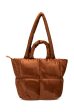 TOVA NYLON TOTE BAG IN BROWN PUFFER Discount