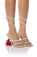 THRONE WHITE ROSE HEEL SANDAL Cheap