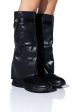 TRIPLE SEC FOLD OVER FLAT BOOT IN BLACK Online Sale