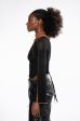 YIN AND YANG LONG SLEEVE MESH TURTLENECK TOP Sale