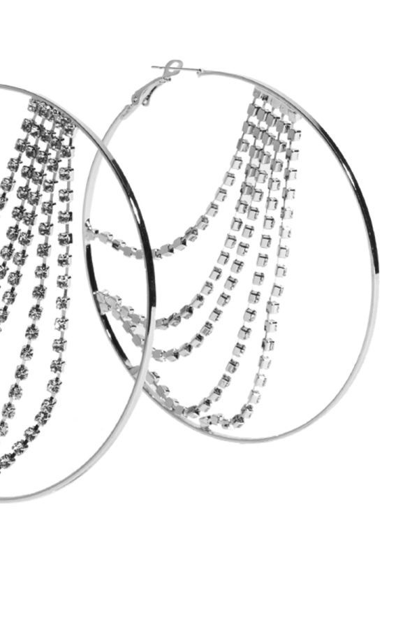 WATERFALL BLING HOOP IN SILVER Discount