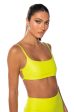 ULTRA LUX FAUX LEATHER BRALETTE IN LIME GREEN Online now