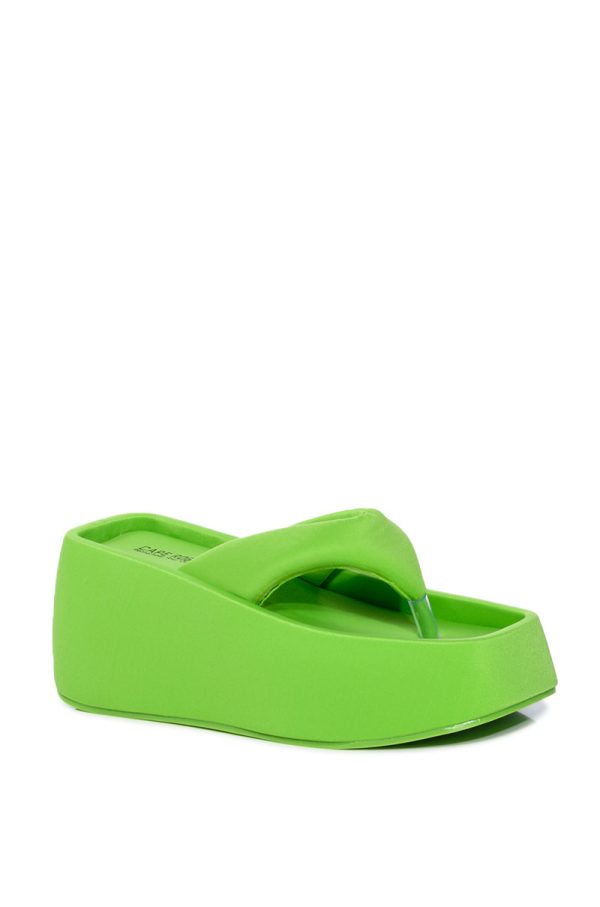 VERONICA BASIC FLATFORM FLIP FLOP SANDAL IN LIME Sale