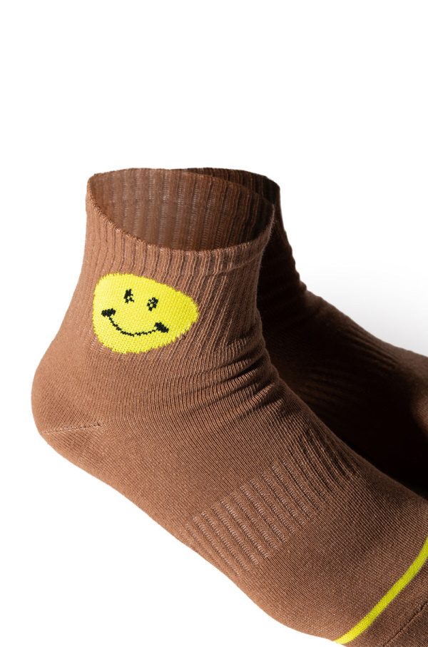 YELLOW AND TAN SMILEY FACE SOCKS Cheap