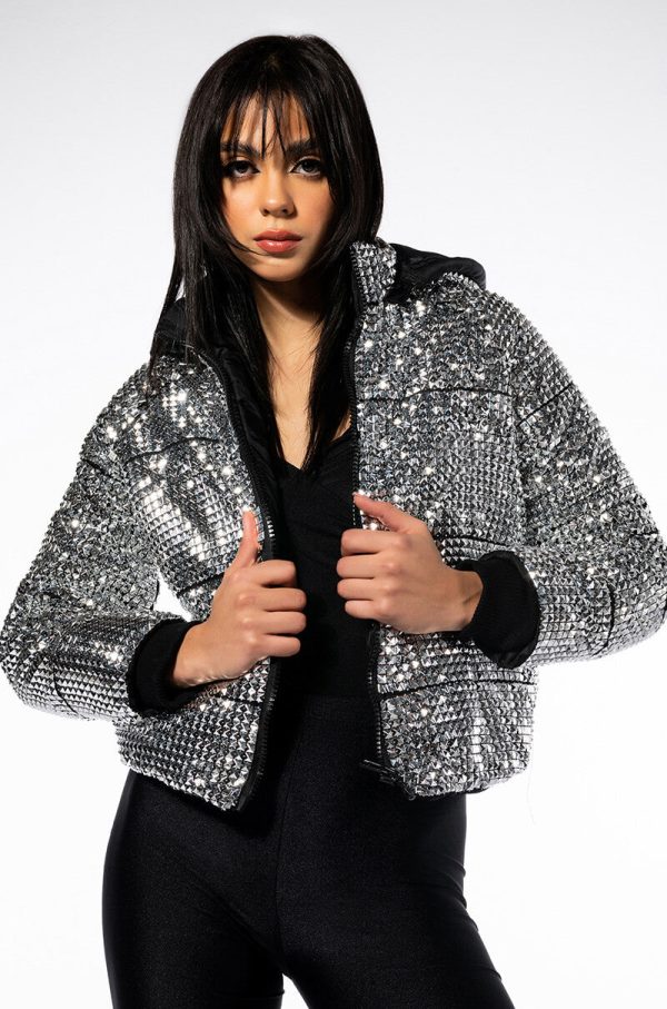 TO THE MAX STUDDED PUFFER JACKET Discount