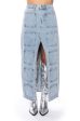 ANGELICA DENIM MIDI OPEN SLIT SKIRT For Cheap