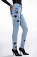 THE BEST PAINTED DISTRESSED HIGH RISE SKINNY JEAN Online Hot Sale