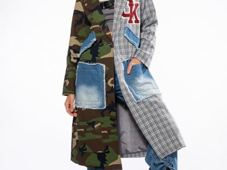 TOWSON HALF PLAID HALF CAMO TRENCH For Discount