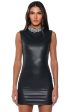 ULTRA LUX FAUX LEATHER MOCK NECK MINI DRESS Online now