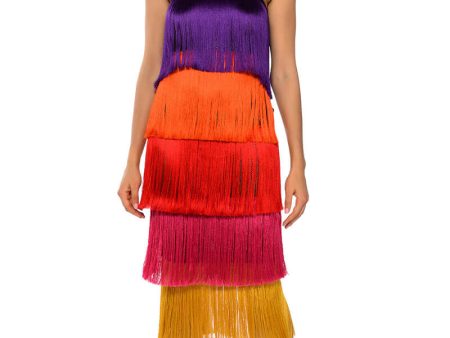 WHEN IN EUROPE TASSEL TIERED MAXI DRESS Hot on Sale