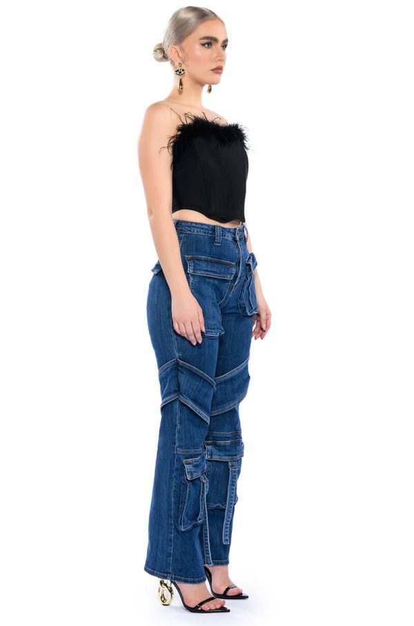 TOO COOL CARGO HIGH WAISTED JEANS Online