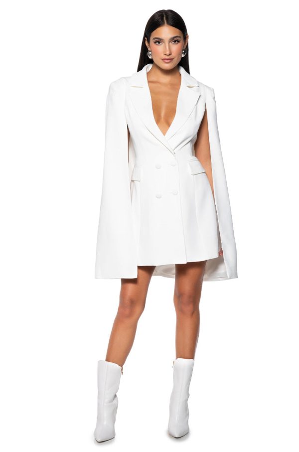 A LA MODE MINI BLAZER DRESS IN WHITE Supply