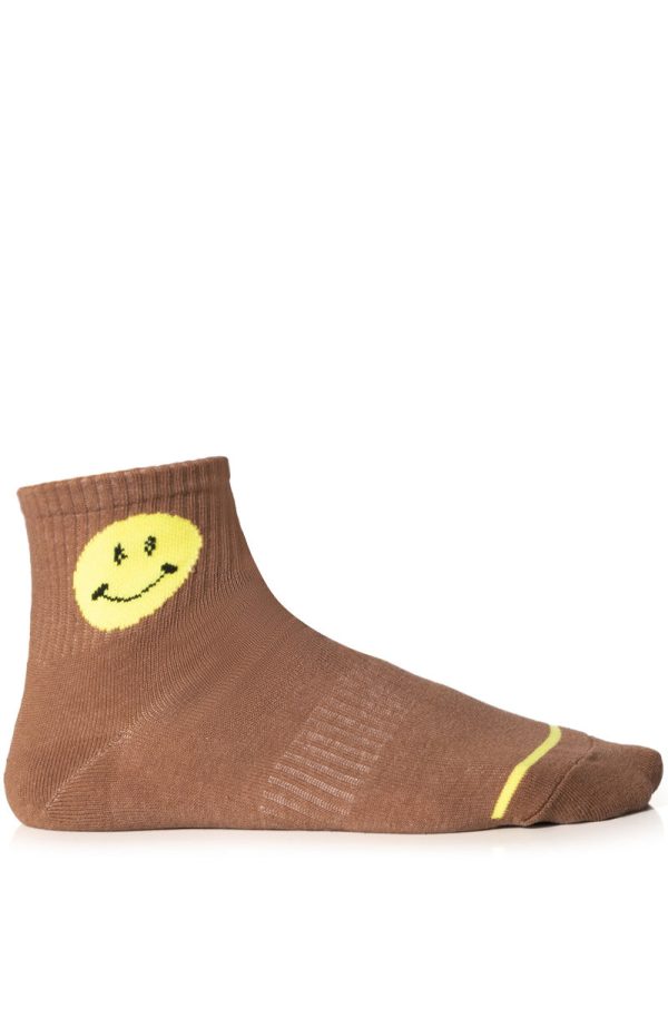 YELLOW AND TAN SMILEY FACE SOCKS Cheap