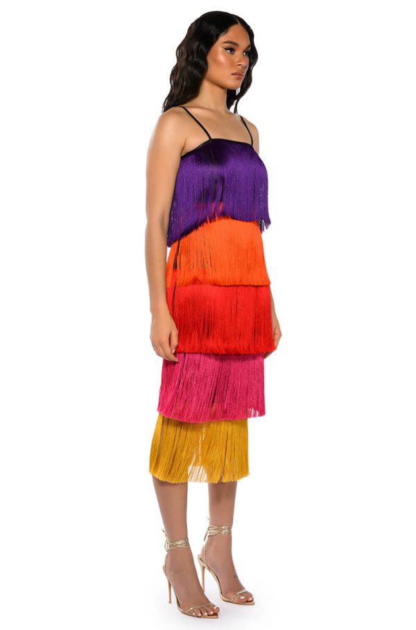 WHEN IN EUROPE TASSEL TIERED MAXI DRESS Hot on Sale