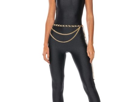 THE CASSIE SLEEVELESS SLINKY JUMPSUIT IN BLACK Discount