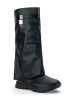 TRIPLE SEC FOLD OVER FLAT BOOT IN BLACK Online Sale