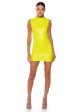 ULTRA LUX FAUX LEATHER MOCK NECK MINI DRESS IN LIME GREEN Online now