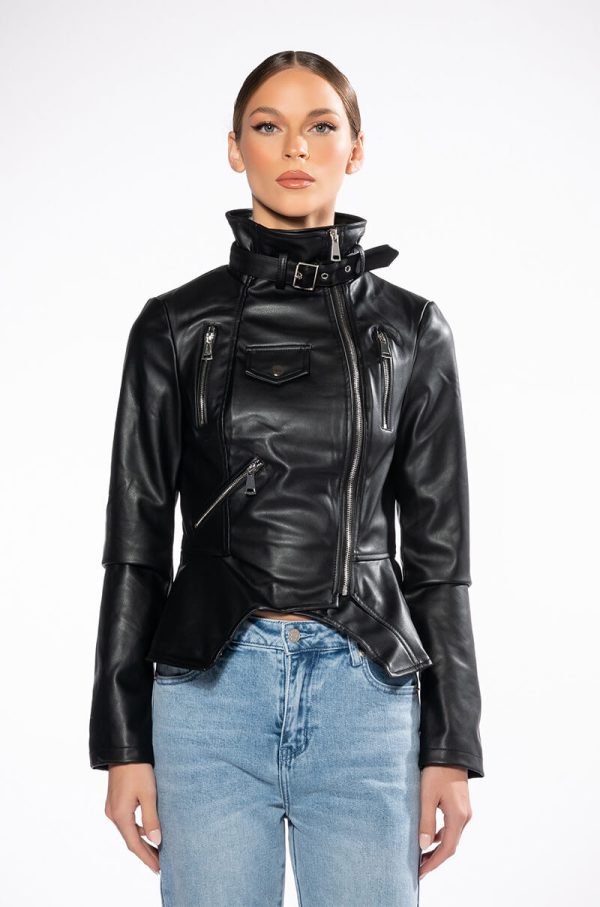 WALK THIS WAY PU MOTO JACKET For Cheap