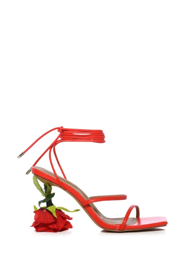 THRONE RED ROSE HEEL SANDAL For Sale