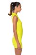 ULTRA LUX FAUX LEATHER MOCK NECK MINI DRESS IN LIME GREEN Online now