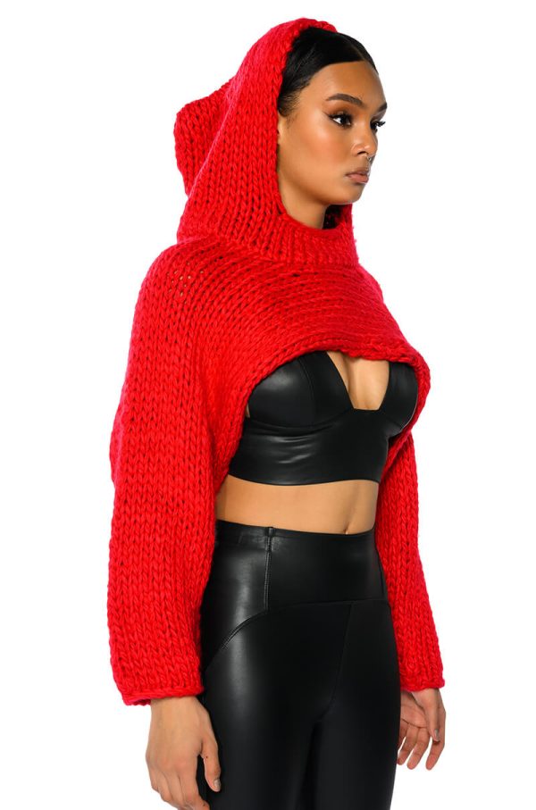 WILLA CROPPED HOODED SWEATER For Cheap