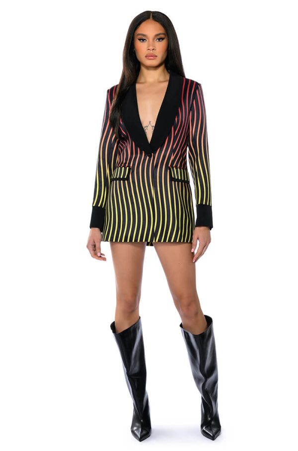 SUNSET ROAD STRIPE BLAZER Hot on Sale