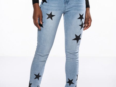 THE BEST PAINTED DISTRESSED HIGH RISE SKINNY JEAN Online Hot Sale