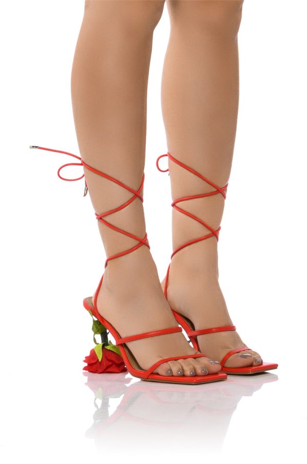 THRONE RED ROSE HEEL SANDAL For Sale