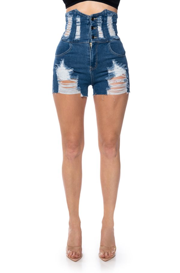 TIFFANY UNDER BUST DENIM SHORT Online Hot Sale