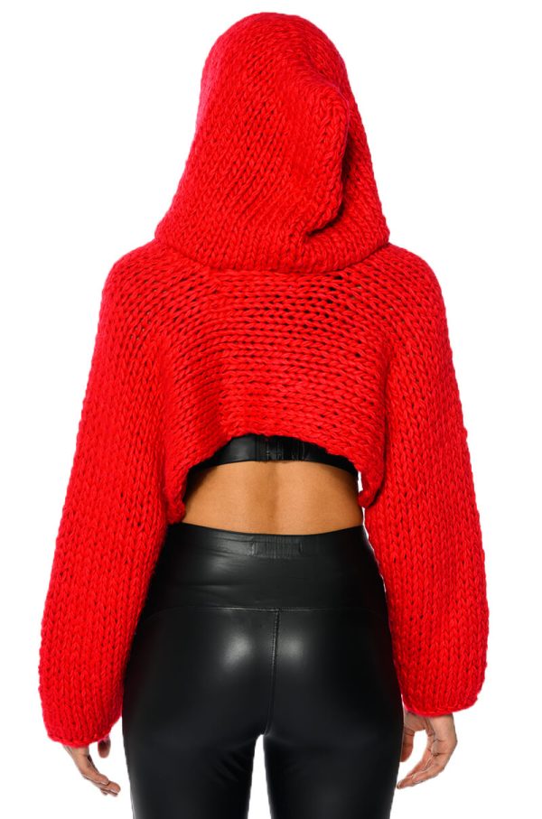 WILLA CROPPED HOODED SWEATER For Cheap