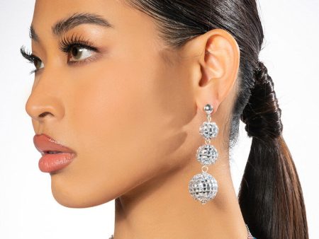 WRECKING BALL RHINESTONE DANGLE EARRINGS on Sale