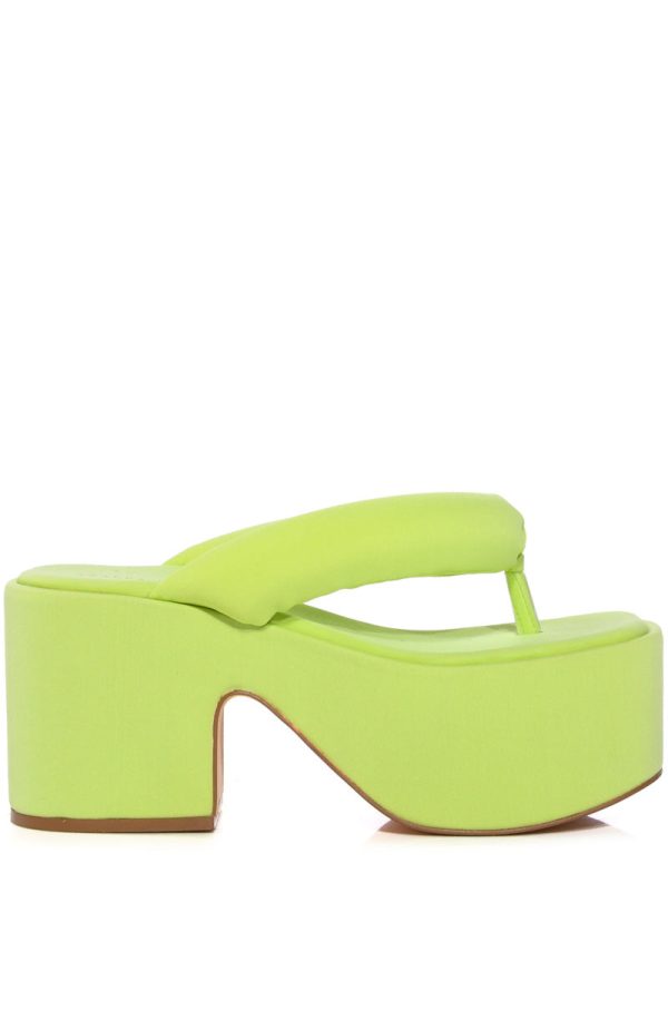 AZALEA WANG APRIL THING FLATFORM SANDAL IN GREEN Discount