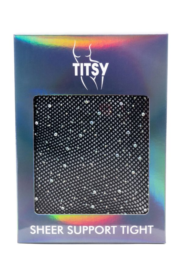 TITSY FINE FISH NET WITH RHINESTONES Online Hot Sale