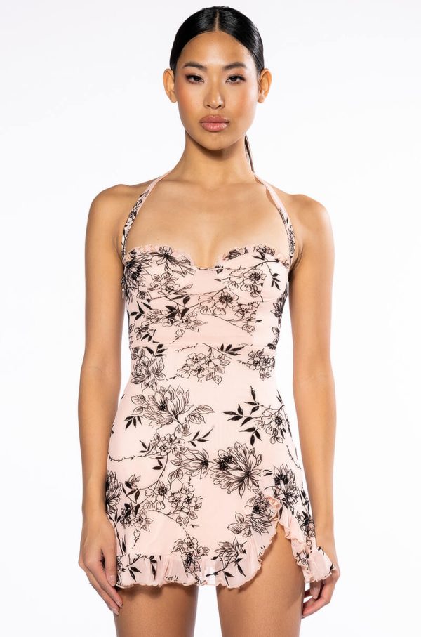 TAKE ME THERE FLORAL MINI DRESS Supply