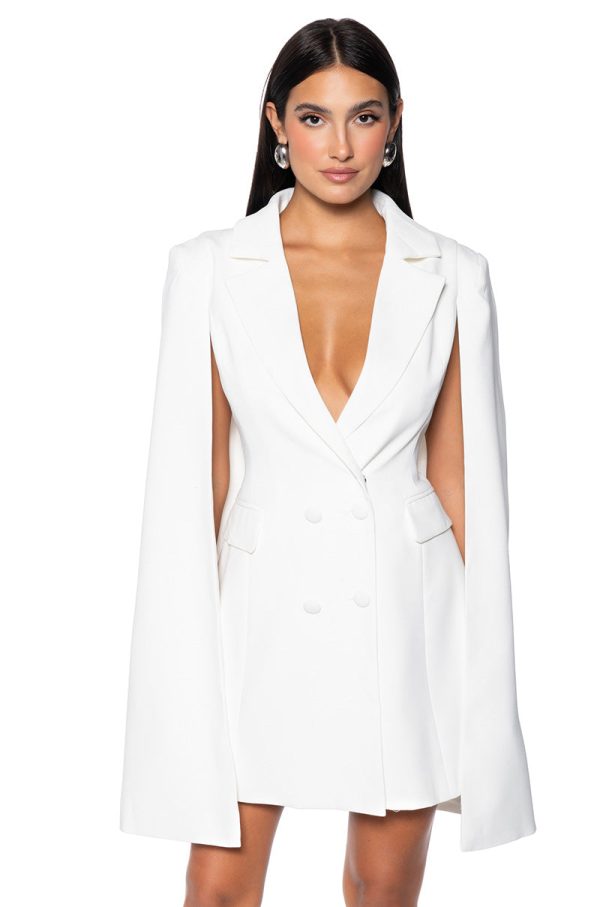 A LA MODE MINI BLAZER DRESS IN WHITE Supply