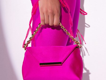 ADELE FUCHSIA SATIN PURSE Online now