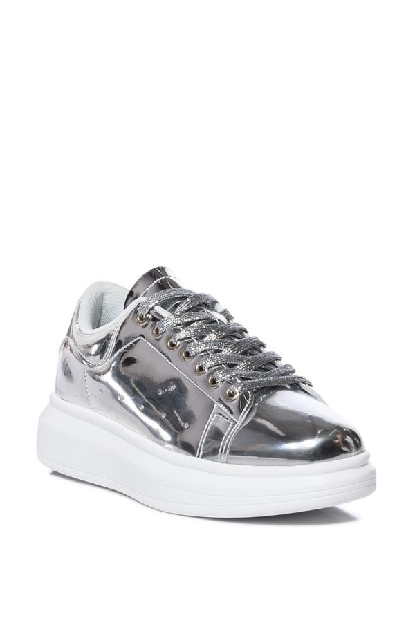 5008A FLATFORM SNEAKER IN SILVER Supply